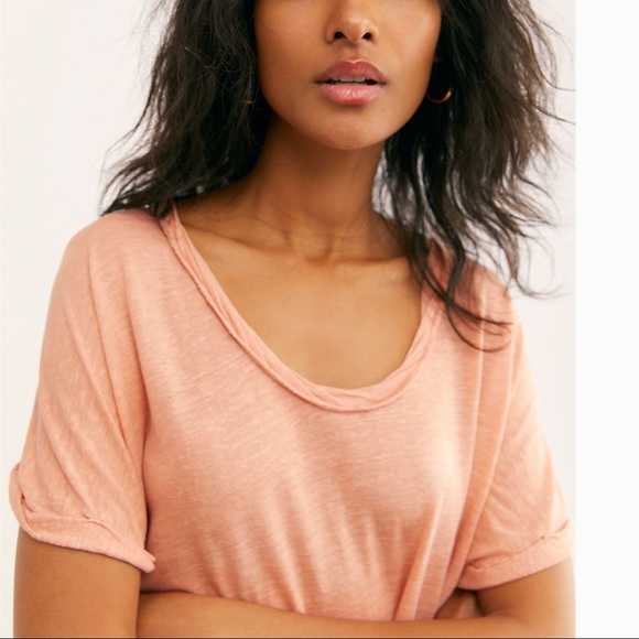 🔥Free people oversized Peach Tee - Picture 4 of 8